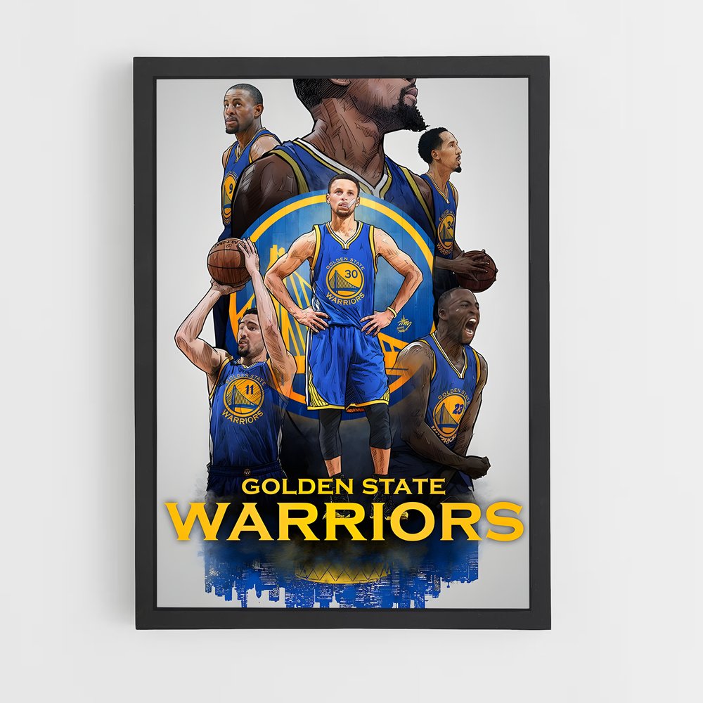 Poster Warriors en Quête – affiche Basketball (vue 2)
